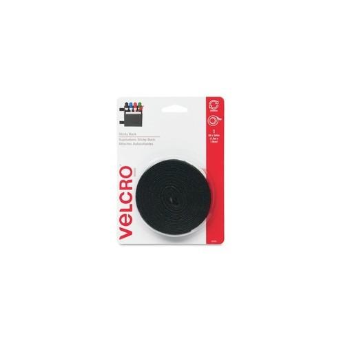 VELCRO&reg; Brand Sticky Back Tape, 5ft x 3/4in Roll, Black - Quick and easy to use - simply peel and stick. Designed for indoor use.