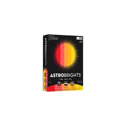 Astrobrights Inkjet, Laser Print Colored Paper - Letter - 8 1/2" x 11" - 24 lb Basis Weight - 500 / Ream - Rocket Red, Re-entry Red, Cosmic Orange, Galaxy Gold, Solar Yellow