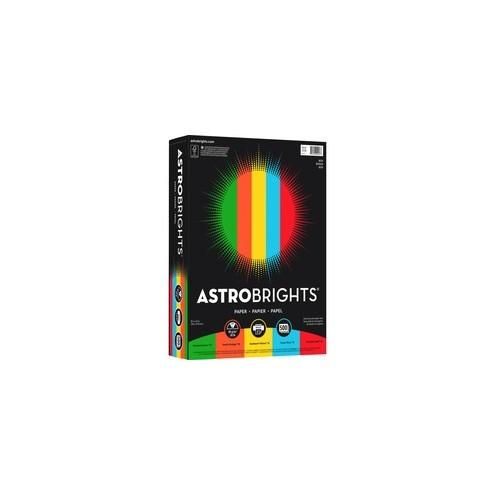 Astrobrights Inkjet, Laser Print Colored Paper - 30% Recycled - Letter - 8 1/2" x 11" - 24 lb Basis Weight - 500 / Ream - Gamma Green, Re-entry Red, Orbit Orange, Sunburst Yellow