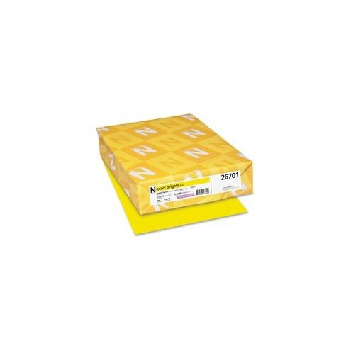 Exact Brights Laser, Inkjet Print Copy & Multipurpose Paper - Letter - 8 1/2" x 11" - 50 lb Basis Weight - Smooth - 500 / Pack - Bright Yellow