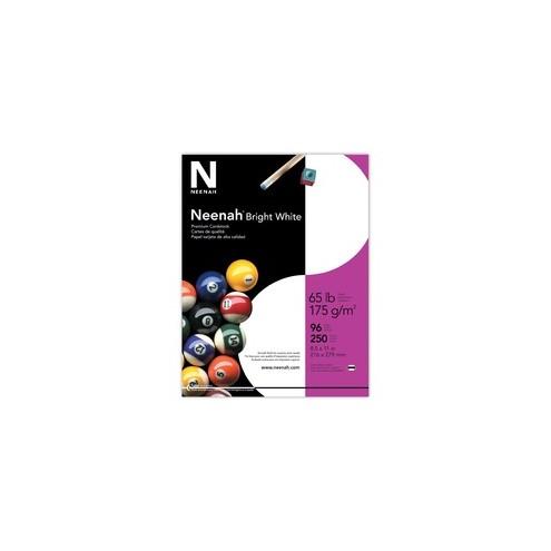 Neenah Inkjet, Laser Print Printable Multipurpose Card - Letter - 8 1/2" x 11" - 65 lb Basis Weight - Smooth - 250 / Pack - Bright White