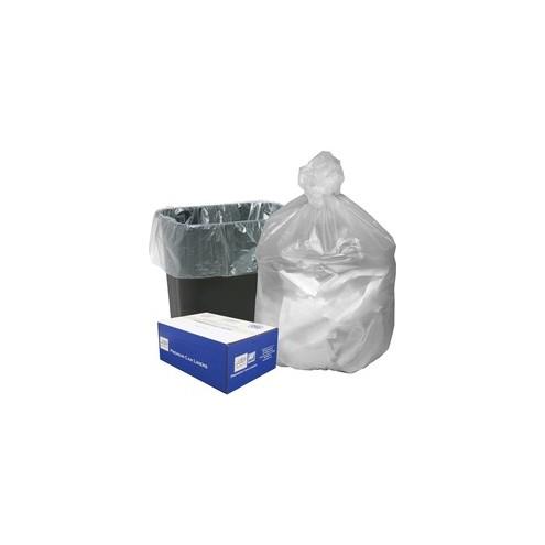 Webster High Density Commercial Can Liners - Small Size - 10 gal - 24" Width x 24" Length x 0.31 mil (8 Micron) Thickness - High Density - Natural - Resin - 1000/Carton - Garbage