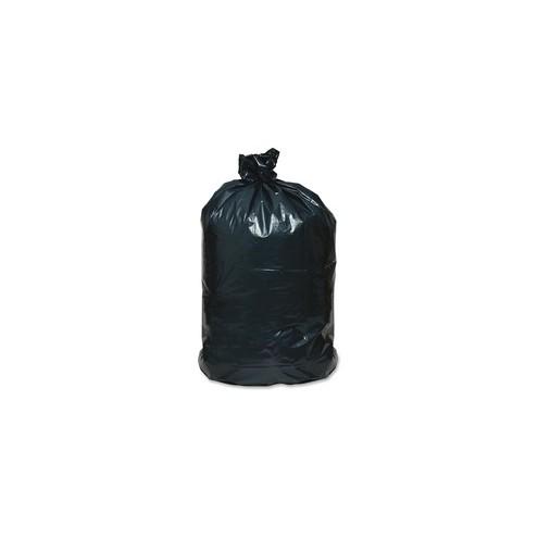 Webster Reclaim Heavy-Duty Recycled Can Liners - Extra Large Size - 56 gal - 43" Width x 48" Length - 1.25 mil (32 Micron) Thickness - Black - Plastic - 100/Carton - Can