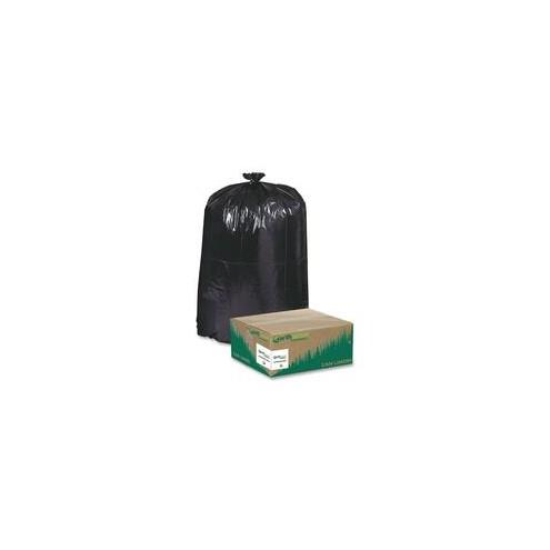 Webster Reclaim Heavy-Duty Recycled Can Liners - Extra Large Size - 60 gal - 38" Width x 58" Length x 1.25 mil (32 Micron) Thickness - Low Density - Black - Plastic - 100/Carton