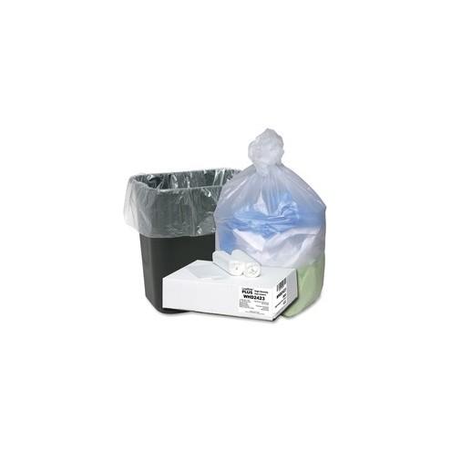 Webster Ultra Plus Trash Can Liners - Small Size - 10 gal - 24" Width x 24" Length x 0.31 mil (8 Micron) Thickness - High Density - Natural - Resin - 500/Carton - Industrial Trash, Office Waste