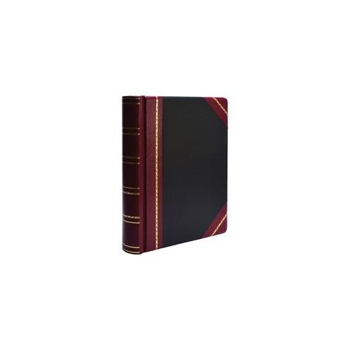 Wilson Jones Minute Book - 500 Sheet(s) - Letter - 8 1/2" x 11" Sheet Size - Black, Red, Gold Cover - 1 Each