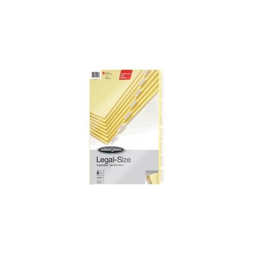 Wilson Jones Insertable Tab Dividers - 8 x Divider(s) - 8 Tab(s) - 8 Tab(s)/Set - Legal - 8 1/2" Width x 14" Length - Buff Paper Divider - Clear Paper Tab(s) - 8 / Set