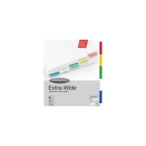 Wilson Jones Oversized Insertable Tab Dividers - 5 x Divider(s) - 5 Tab(s) - 5 Tab(s)/Set - 9.3" Divider Width x 11" Divider Length - 9 1/4" Width x 11" Length - Multicolor Paper Tab(s) - 5 / Set