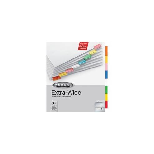 Wilson Jones Oversized Insertable Tab Dividers - 8 x Divider(s) - 8 Tab(s) - 8 Tab(s)/Set - 9.3" Divider Width x 11" Divider Length - 9 1/4" Width x 11" Length - Multicolor Paper Tab(s) - 8 / Set