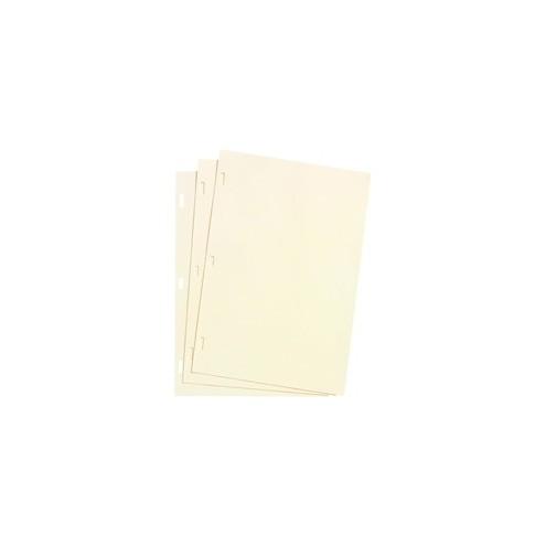 Wilson Jones Plain Ledger Paper - 28 lb - Letter - 8 1/2" x 11" Sheet Size - 3 x Holes - Ivory - Ivory Sheet(s) - 100 / Box