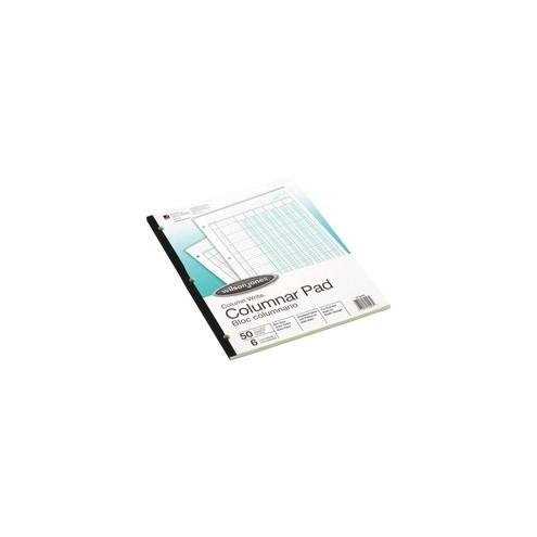 Wilson Jones 6-Column Write Pads - 50 Sheet(s) - Double Sided Sheet - Letter - 8 1/2" x 11" Sheet Size - 3 x Holes - 6 Columns per Sheet - Green Sheet(s) - Brown, Green Print Color - Paper - 50 / Pad