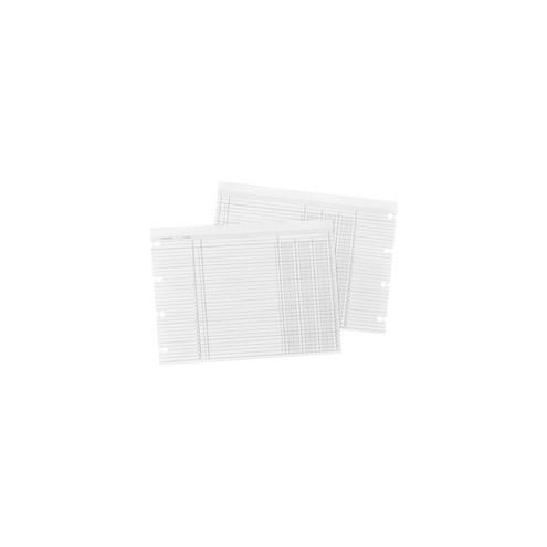 Wilson Jones Balance Ledger Paper - 24 lb - Double Sided Sheet - Ledger - 11 7/8" x 9 1/4" Sheet Size - 4 x Holes - White Sheet(s) - Red, Blue Print Color - Paper - 100 / Pack