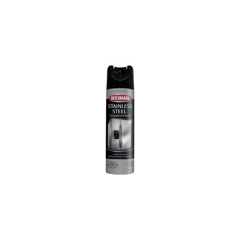 Weiman Products Stainless Steel Cleaner/Polish - Aerosol - 17 fl oz (0.5 quart) - Floral Scent - 1 Each - Clear