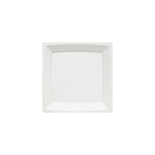 Comet Square Dinner Plate - Dinner Plate - Plastic, Porcelain - Disposable - White - 120 Piece(s) / Carton