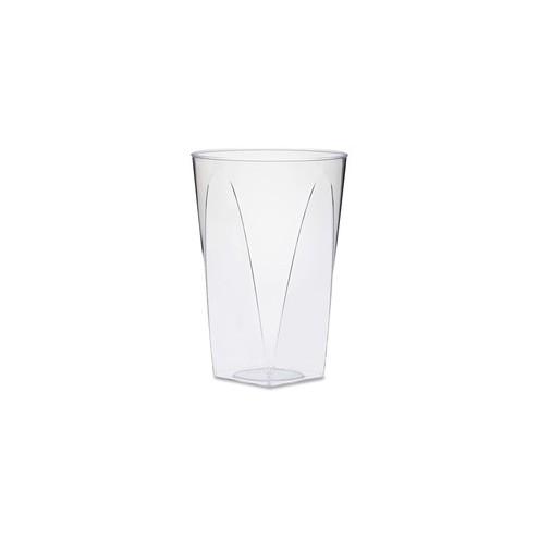 Milan WNA Comet Square-to-Round Tumbler - 10 fl oz - Square-to-Round - 16 / Pack - Clear - Polystyrene - General Purpose