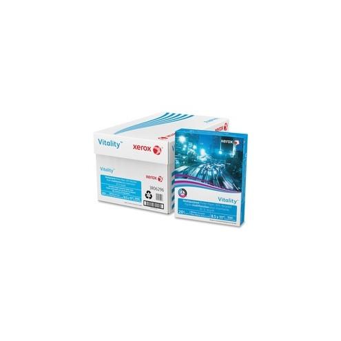 Xerox Vitality Multipurpose Printer Paper, 30% Recycled - Letter - 8 1/2" x 11" - 20 lb Basis Weight - 5000 / Carton - White