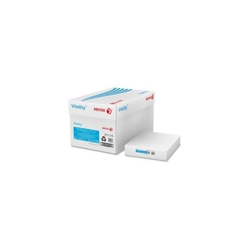 Xerox Vitality Multipurpose Printer Paper, 100% Recycled - Letter - 8 1/2" x 11" - 20 lb Basis Weight - 1 Carton - White