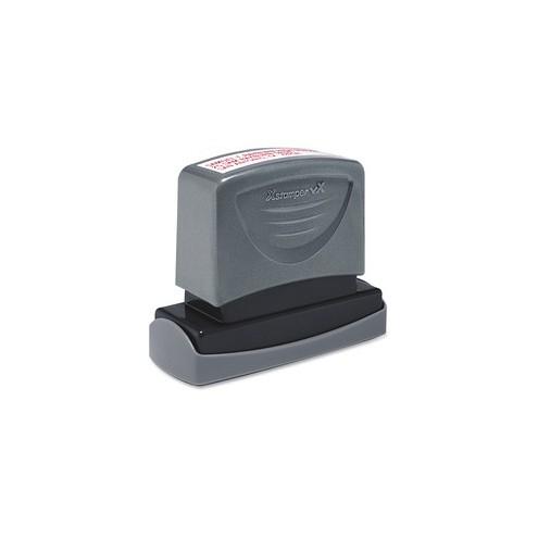 Xstamper Pre-Inked Message Stamps - Custom Message Stamp - 0.63" Impression Width x 2.44" Impression LengthPlastic Cap - 1 Each