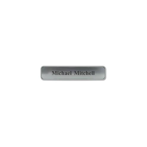 Xstamper 2"x10" Designer Nameplate Set - 1 Each - 10" Holding Width x 2" Holding Height - Rectangular Shape - Rounded Corner - Plastic - Gray