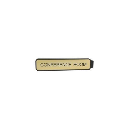 Xstamper Designer Corridor Sign - 1 Each - 10" Holding Width x 2" Holding Height - Rectangular Shape - Rounded Corner - Plastic - Black