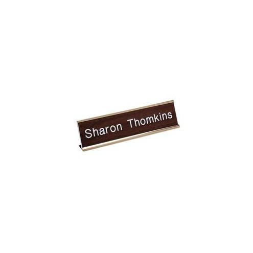 Xstamper 2"x8" Standard Aluminum Desk Sign - 1 Each - 8" Width x 2" Height - Aluminum - Gold