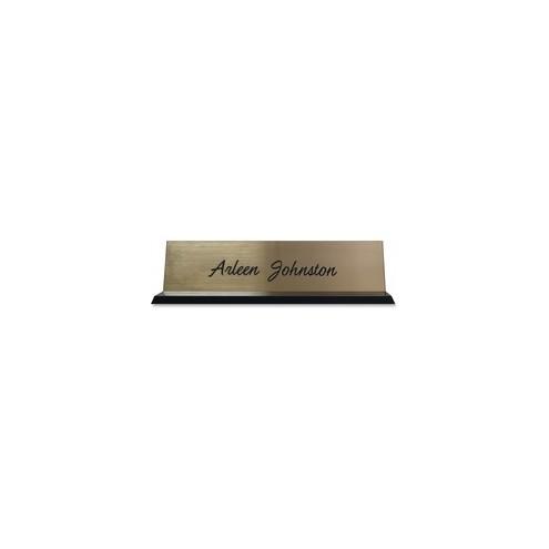 Xstamper Acrylic Base Desk Sign - 1 Each - 8" Holding Width x 2" Holding Height - Rectangular Shape - Durable - Plastic, Acrylic - Black