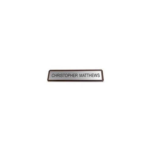 Xstamper Xecutives Plastic Name Plates On Wood - 1 Each - 10" Width x 2" Height - Plastic, Wood