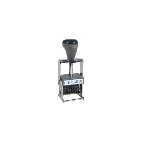 Xstamper Self-inking Steel Number Stamp - Number Stamp - 1.13" Impression Width x 1.63" Impression Length - 7000 Impression(s) - 8 Bands - Assorted - Steel - 1 Each
