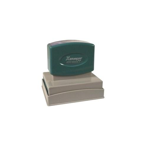 Xstamper Pre-inked Message Stamp - Custom Message Stamp - 1.94" Impression Width x 2.94" Impression Length - 50000 Impression(s) - Recycled - 1 Each