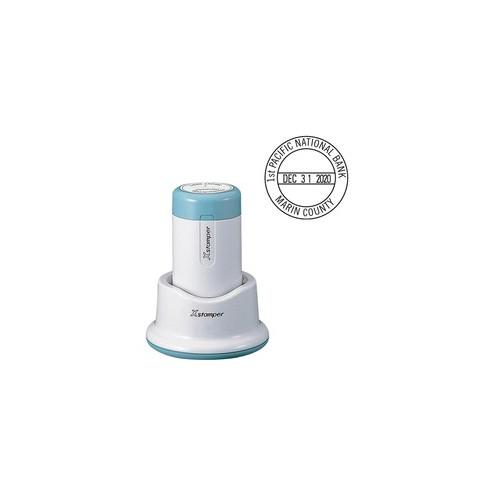 Xstamper Small 4-Line Custom Round Dater - Date Stamp - 1.19" Impression Diameter - 50000 Impression(s) - Recycled - 1 Each