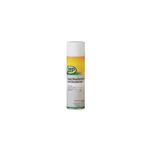 Zep Professional Quat Disinfectant Deodorizer - Aerosol - Fresh Clean Scent - 12 / Carton - Clear