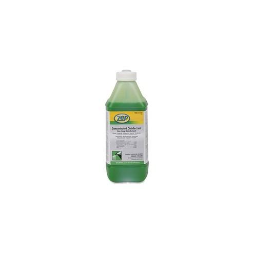 Zep Concentrated One-Step Disinfectant - Liquid - 67.6 fl oz (2.1 quart) - Neutral Scent - 1 / Carton - Green