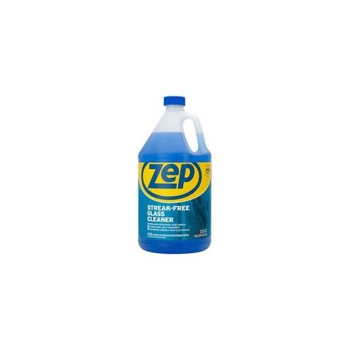 Zep Streak-free Glass Cleaner - Liquid - 128 fl oz (4 quart) - 4 / Carton - Blue