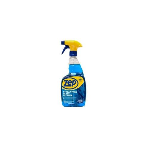 Zep Commercial Streak-Free Glass Cleaner - Spray - 32 fl oz (1 quart) - 12 / Carton - Blue