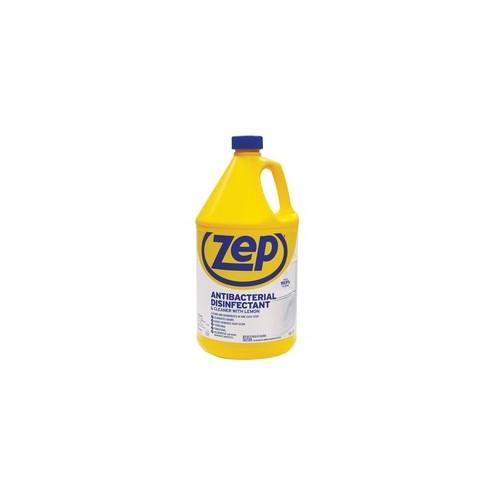 Zep Antibacterial Disinfectant and Cleaner - Liquid - 128 fl oz (4 quart) - Lemon Scent - 1 Each - Blue