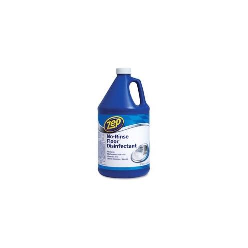 Zep No-Rinse Floor Disinfectant - Liquid - 128 fl oz (4 quart) - 4 / Carton - Blue
