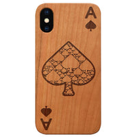 Ace of Spades - Engraved - Wooden Phone Case