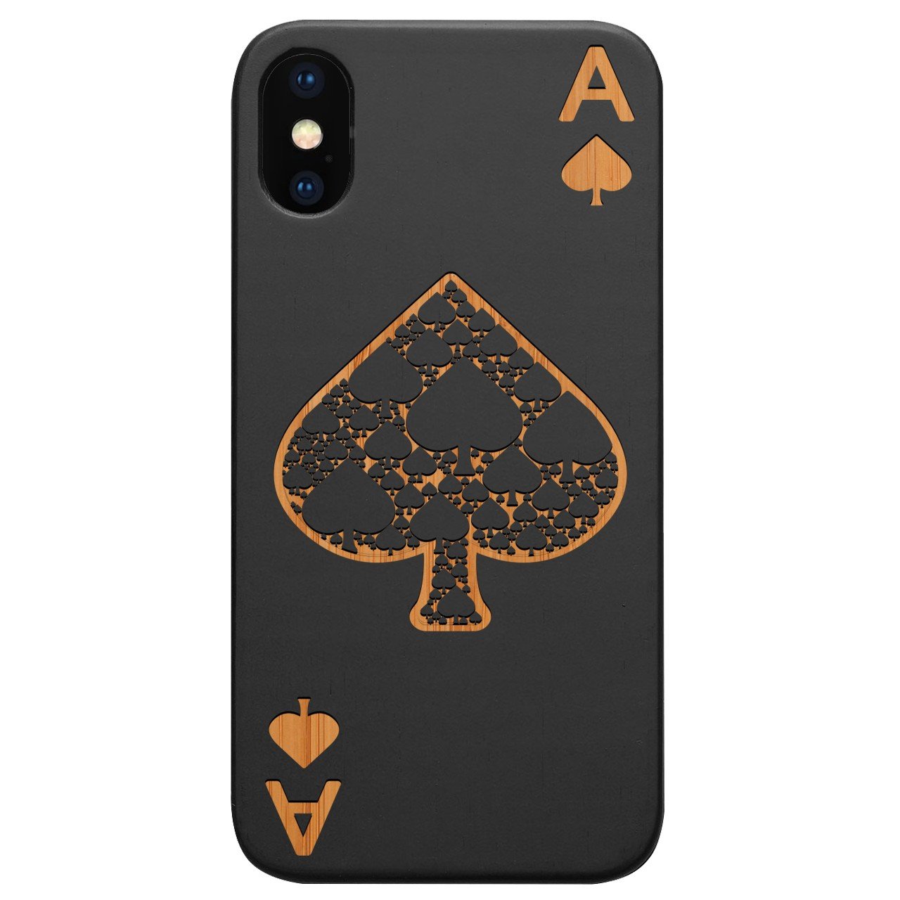 Ace of Spades - Engraved - Wooden Phone Case