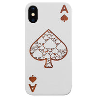 Ace of Spades - Engraved - Wooden Phone Case