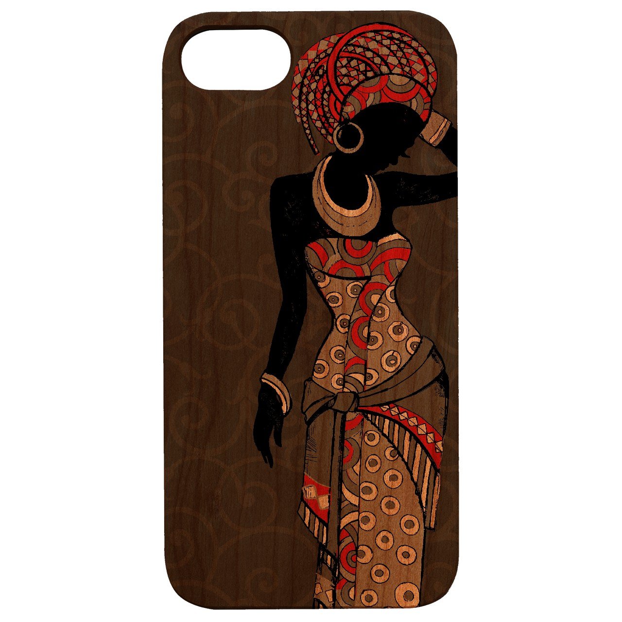 African Woman - UV Color Printed - Wooden Phone Case