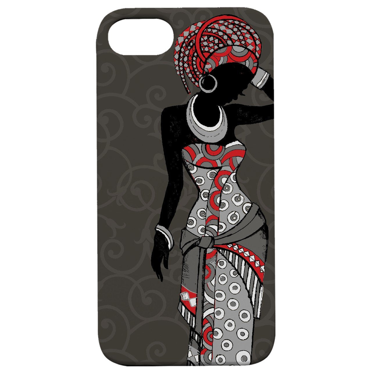 African Woman - UV Color Printed - Wooden Phone Case