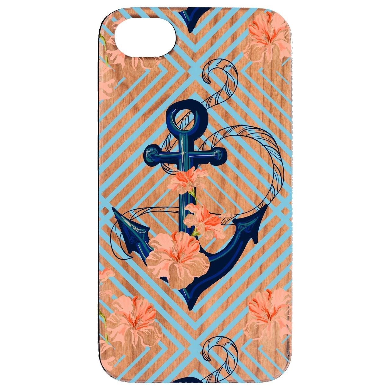 Anchor - UV Color Printed - Wooden Phone Case