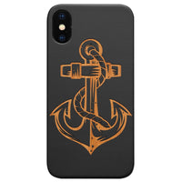 Anchor 1 - Engraved - Wooden Phone Case