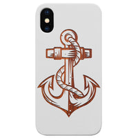 Anchor 1 - Engraved - Wooden Phone Case