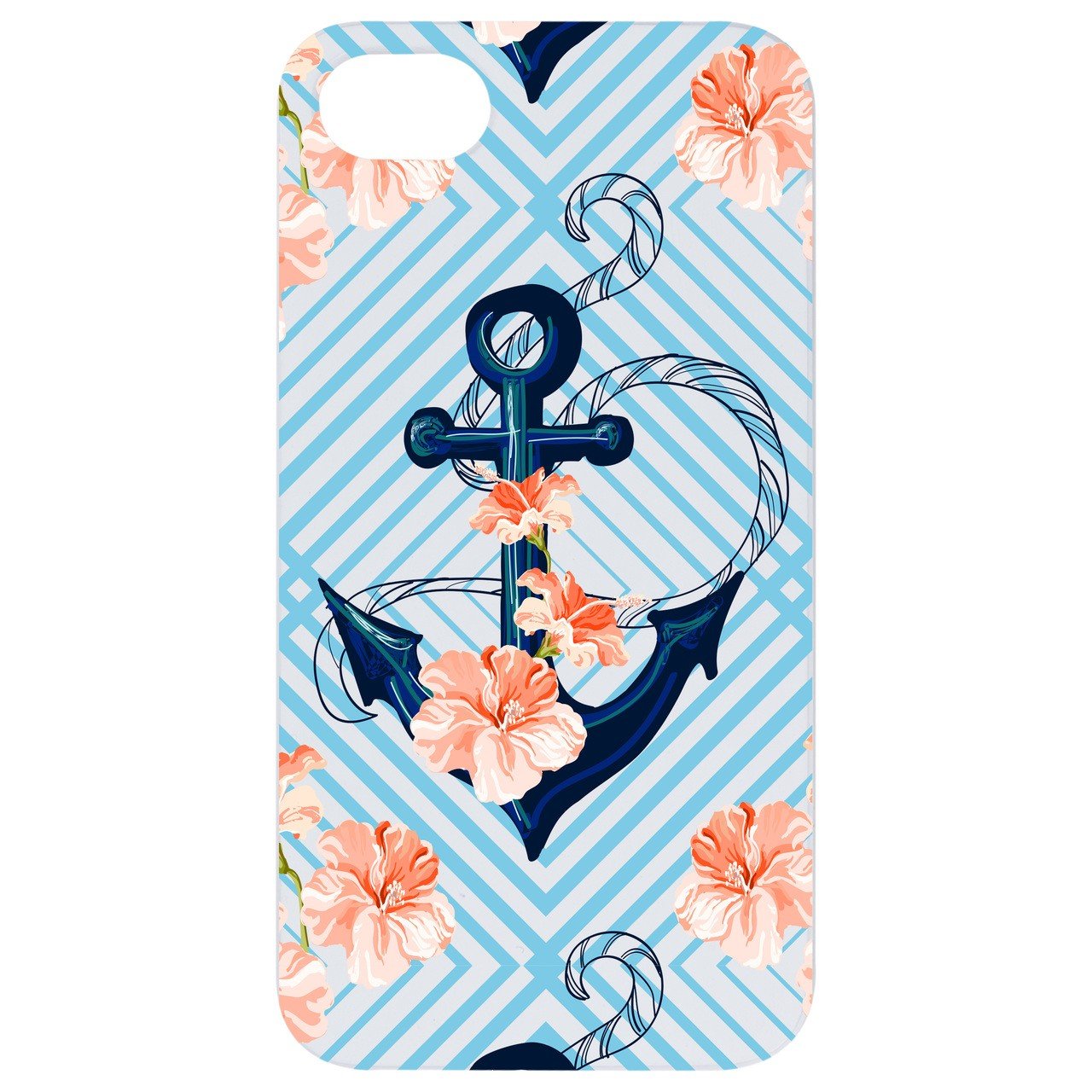 Anchor - UV Color Printed - Wooden Phone Case