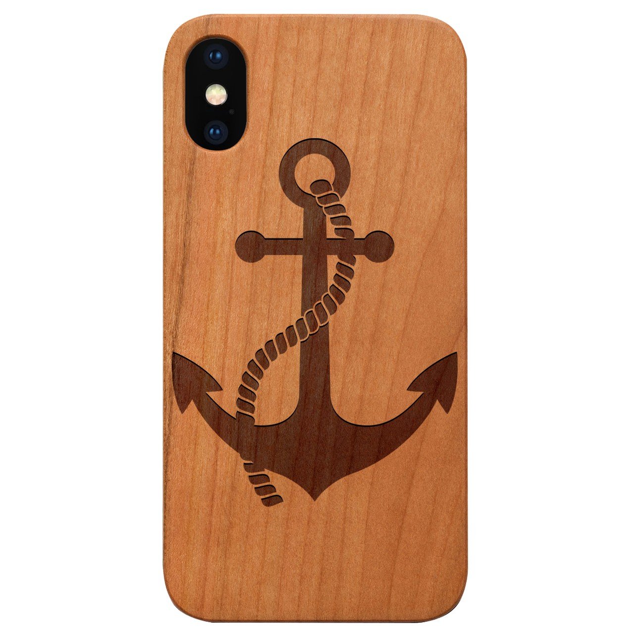 Anchor 2 - Engraved - Wooden Phone Case