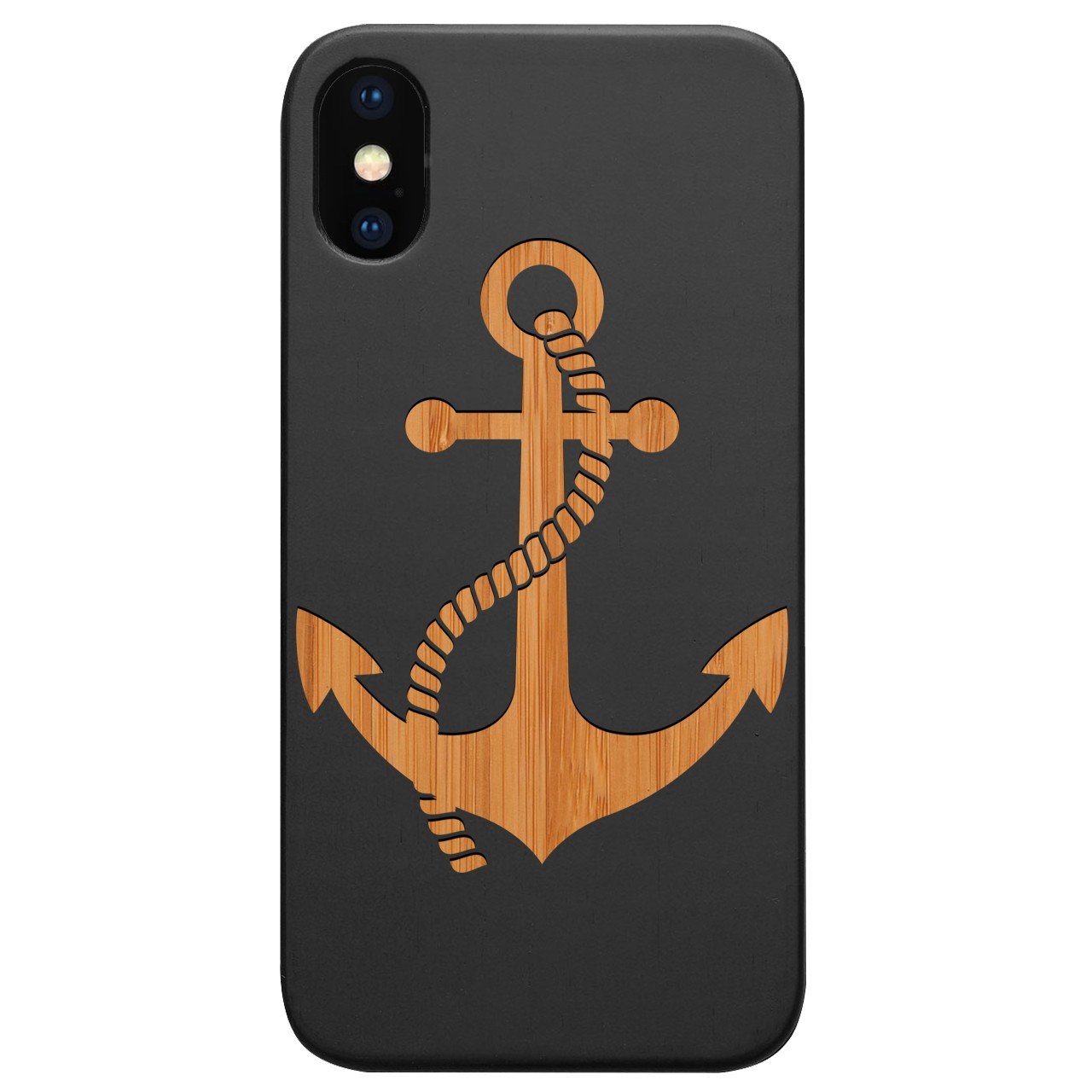 Anchor 2 - Engraved - Wooden Phone Case