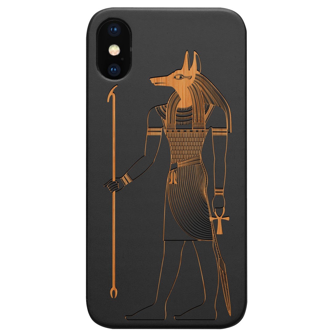 Anubis - Engraved - Wooden Phone Case