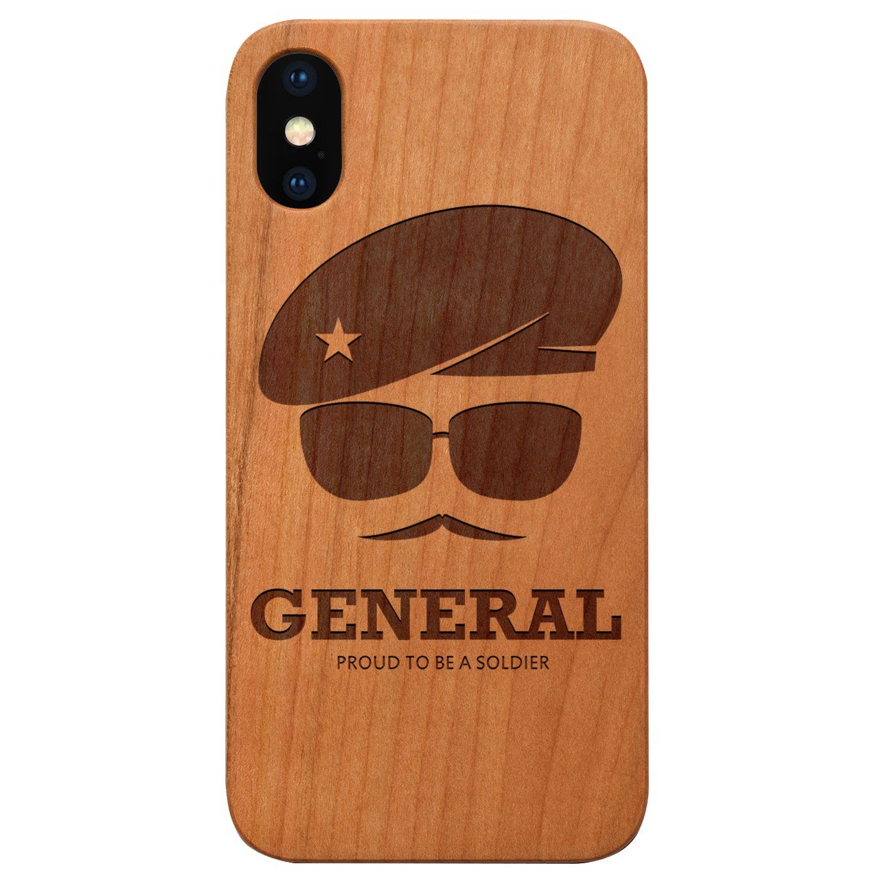 Army Rank General - Engraved - Wooden Phone Case
