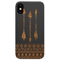 Arrows 1 - Engraved - Wooden Phone Case